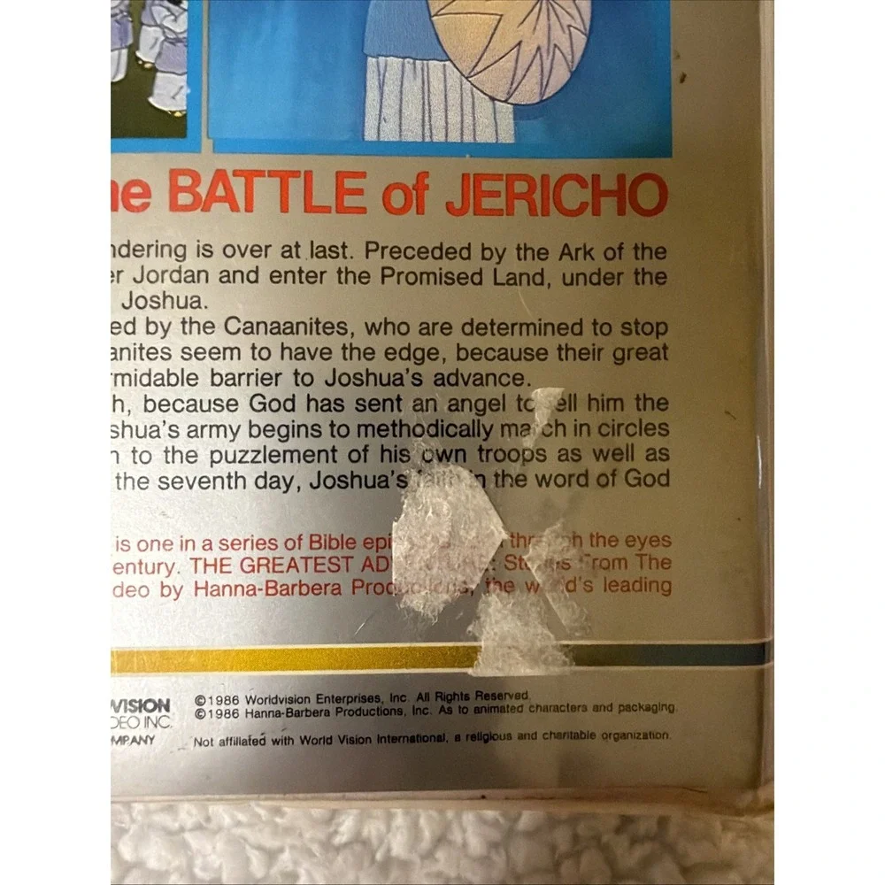 Greatest Adventure Stories From the Bible Joshua Battle of Jericho VHS Hanna Bar